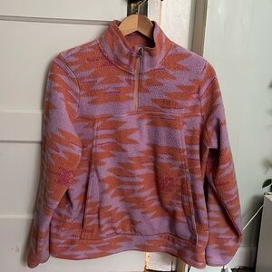 Billabong purple and orange pattern quarter zip crewneck jacket